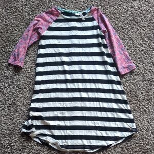 Striped Dress with Pink Sleeves
